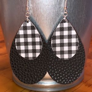 Faux Leather Drop Earrings